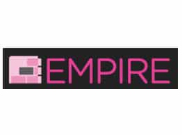 the word empire written in pink on a black background