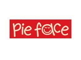 the word piefoce written in white on a red background