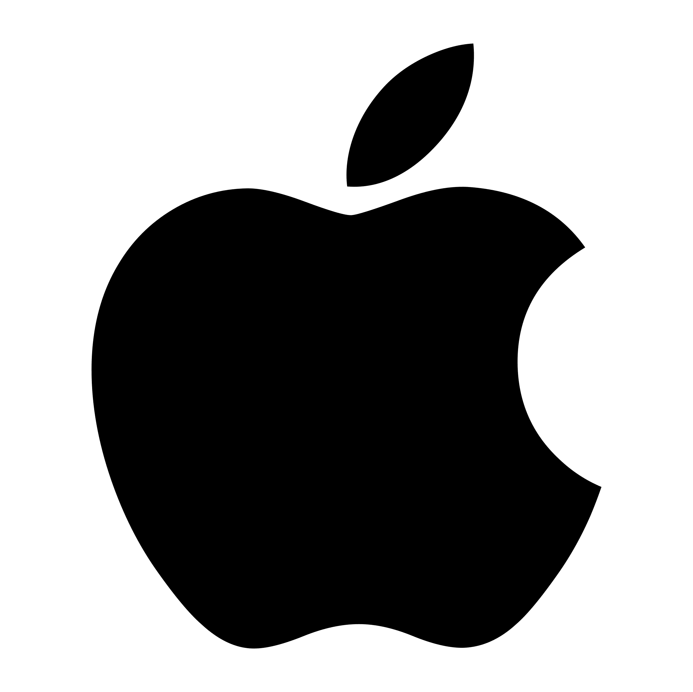 an apple logo on a blue background